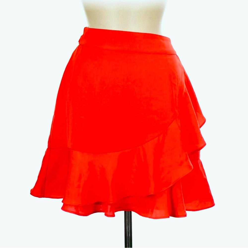 Fashion Nova Rebecca Ruffle thigh slit mini Skirt